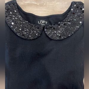 Loft black 3/4 sleeve with sequence. Size L